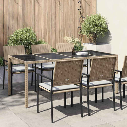 vidaXL Gartentisch Beige 190 x 90 x 75 cm Poly-Rattan