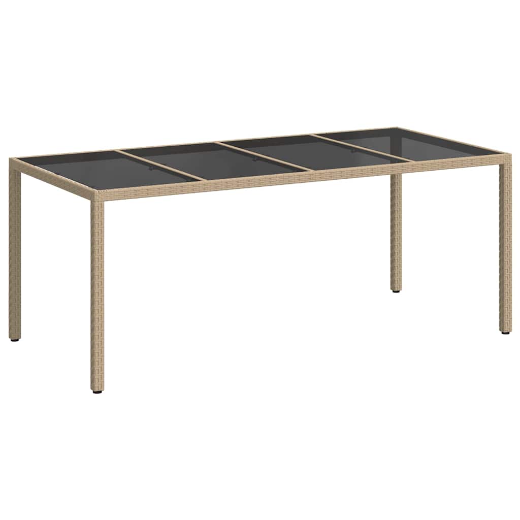 vidaXL Gartentisch Beige 190 x 90 x 75 cm Poly-Rattan