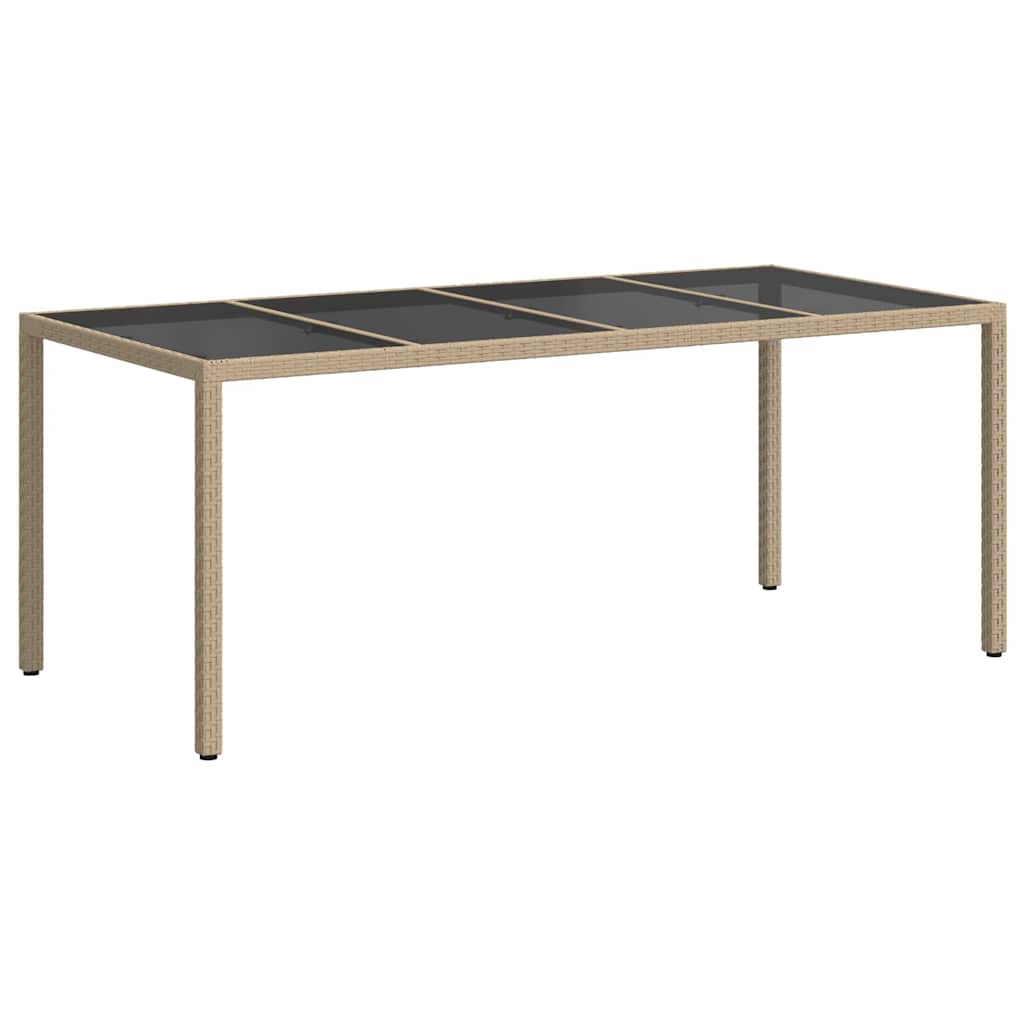 vidaXL Gartentisch Beige 190 x 90 x 75 cm Poly-Rattan