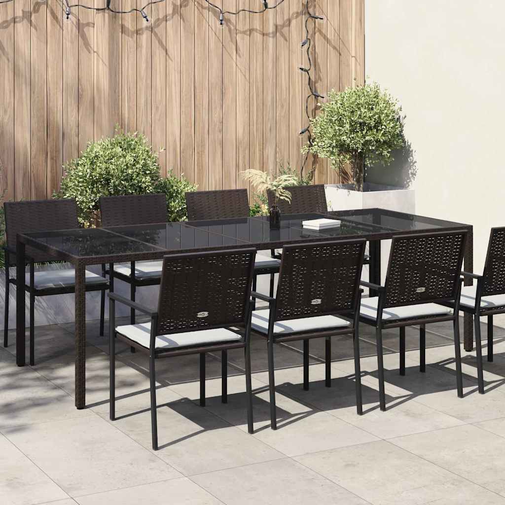 vidaXL Gartentisch Braun 250 x 100 x 75 cm Poly-Rattan