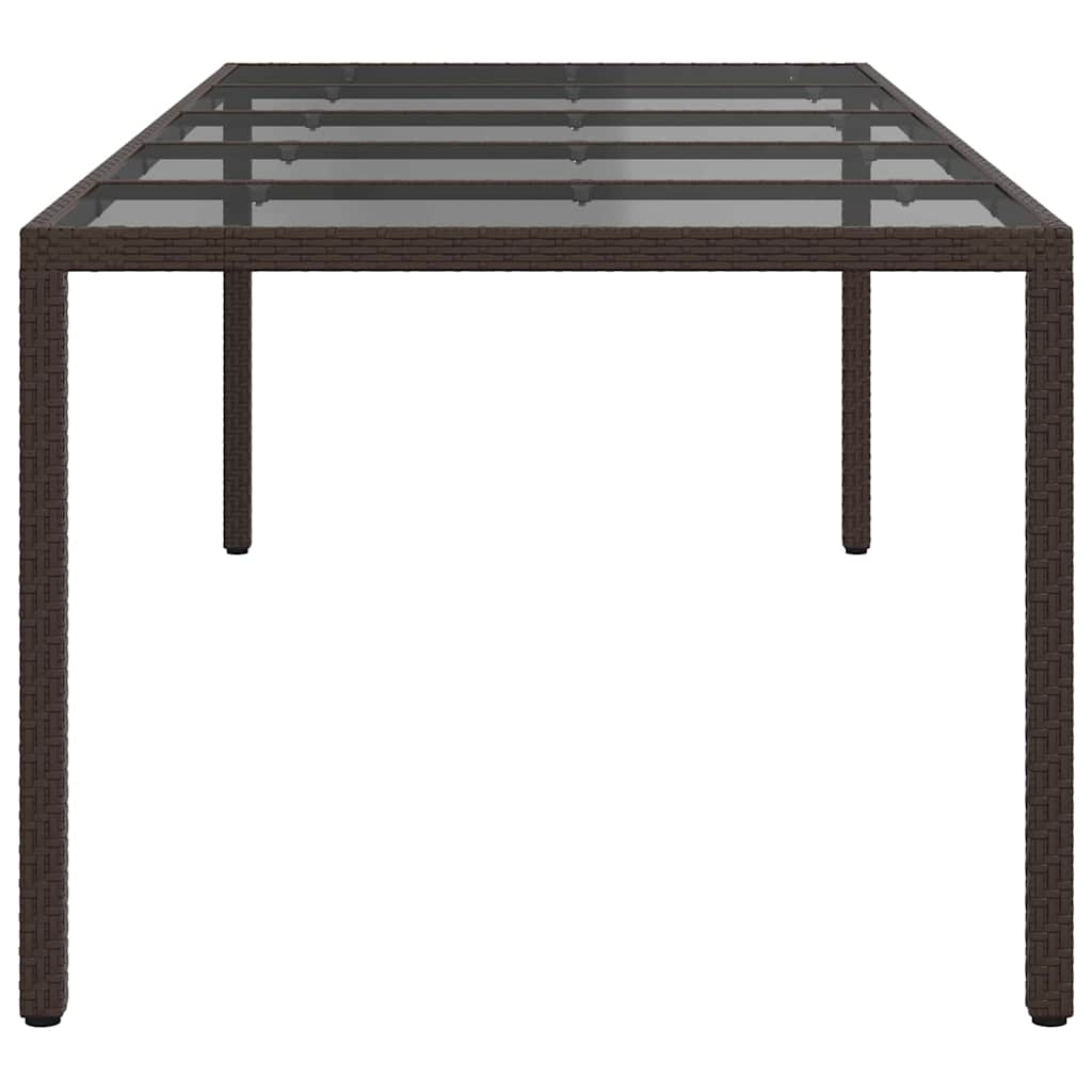 vidaXL Gartentisch Braun 250 x 100 x 75 cm Poly-Rattan