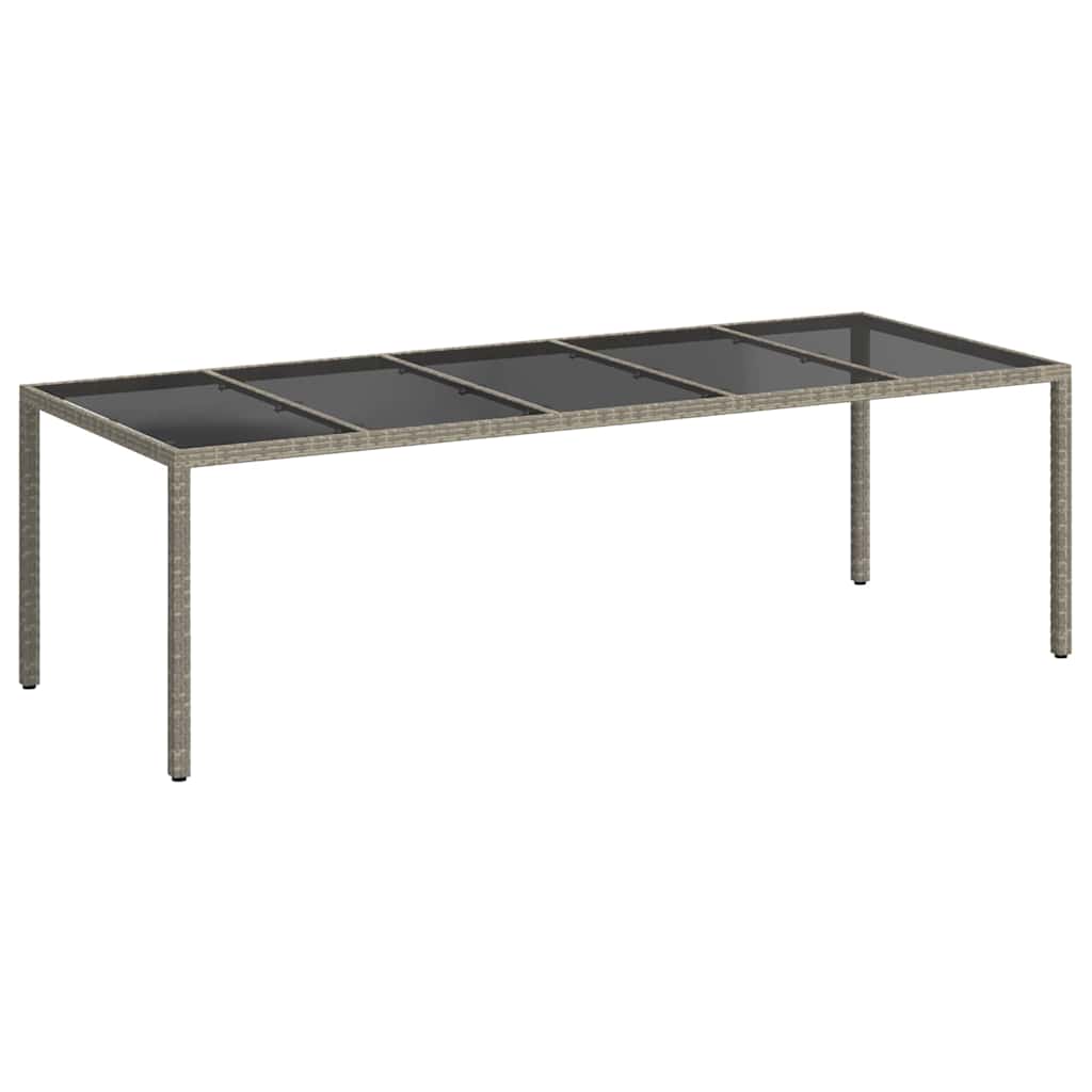 vidaXL Gartentisch Grau 250 x 100 x 75 cm Poly-Rattan