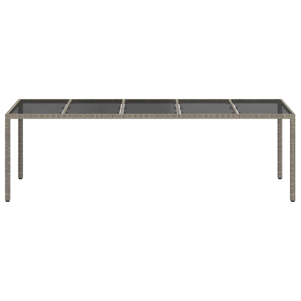 vidaXL Gartentisch Grau 250 x 100 x 75 cm Poly-Rattan