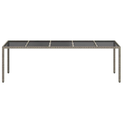 vidaXL Gartentisch Grau 250 x 100 x 75 cm Poly-Rattan