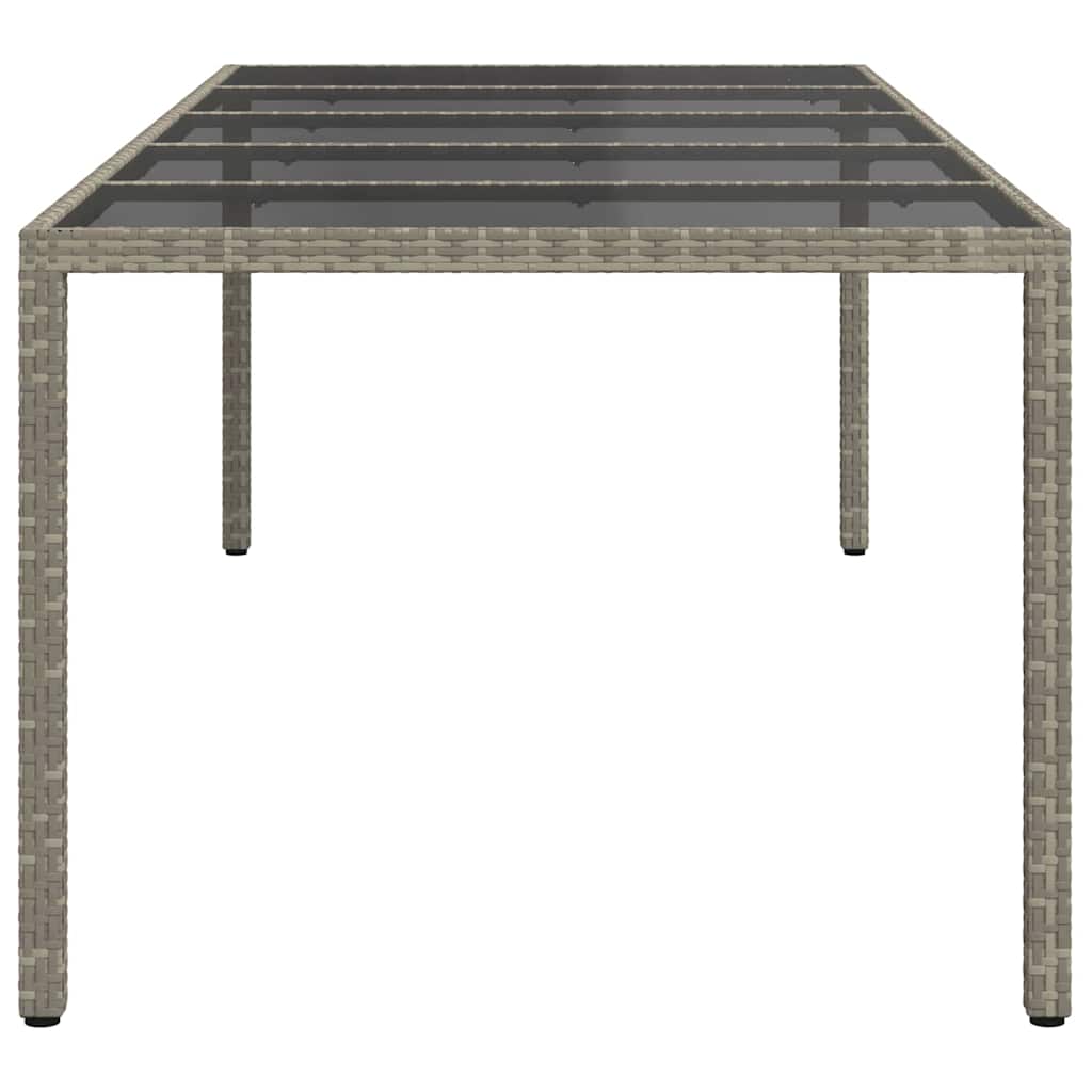 vidaXL Gartentisch Grau 250 x 100 x 75 cm Poly-Rattan