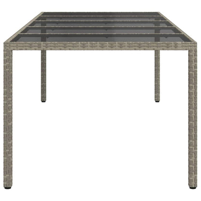 vidaXL Gartentisch Grau 250 x 100 x 75 cm Poly-Rattan