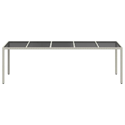 vidaXL Gartentisch Weiß 250x100x75 cm Poly Rattan und Hartglas