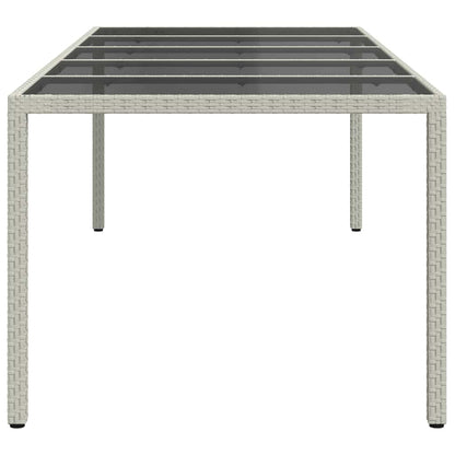 vidaXL Gartentisch Weiß 250x100x75 cm Poly Rattan und Hartglas
