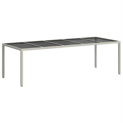 vidaXL Gartentisch Weiß 250x100x75 cm Poly Rattan und Hartglas