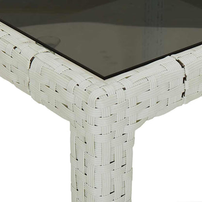 vidaXL Gartentisch Weiß 250x100x75 cm Poly Rattan und Hartglas