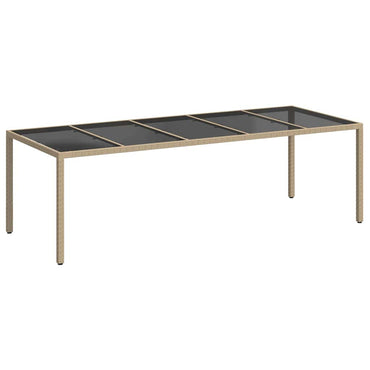 vidaXL Gartentisch Beige 250 x 100 x 75 cm Poly-Rattan
