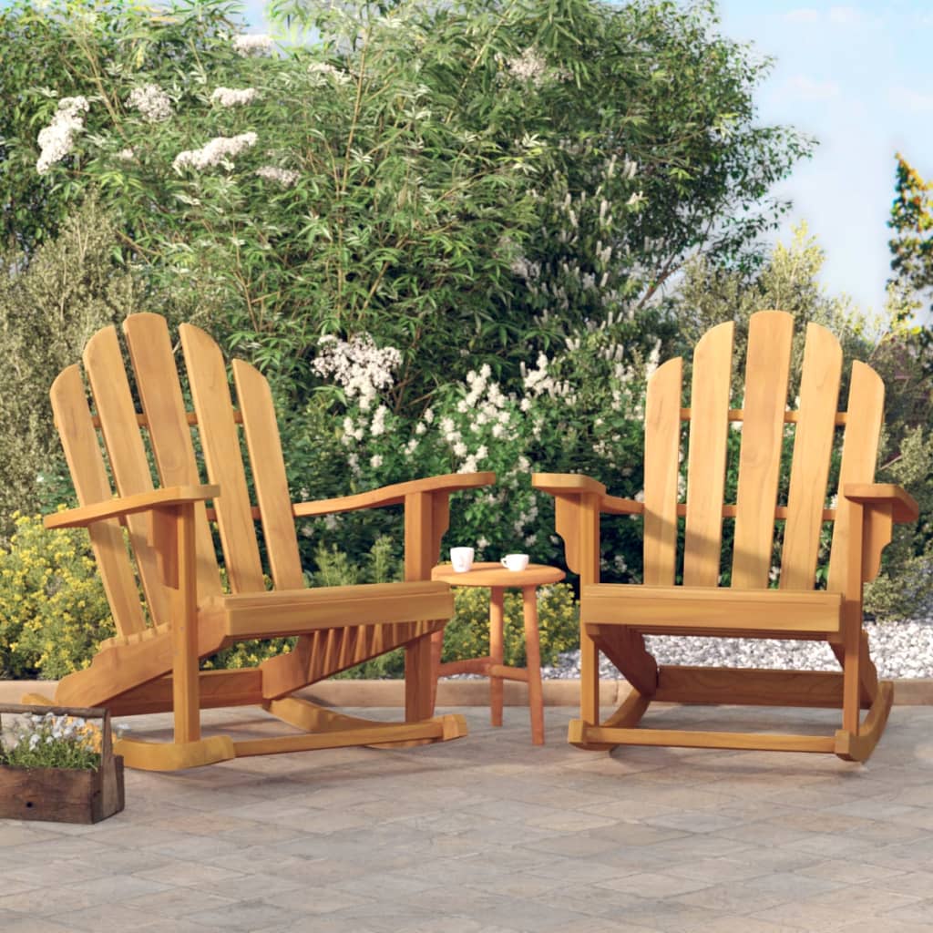 vidaXL Chaises à bascule Adirondack 2 pcs 79x100x103 cm Bois de teck massif