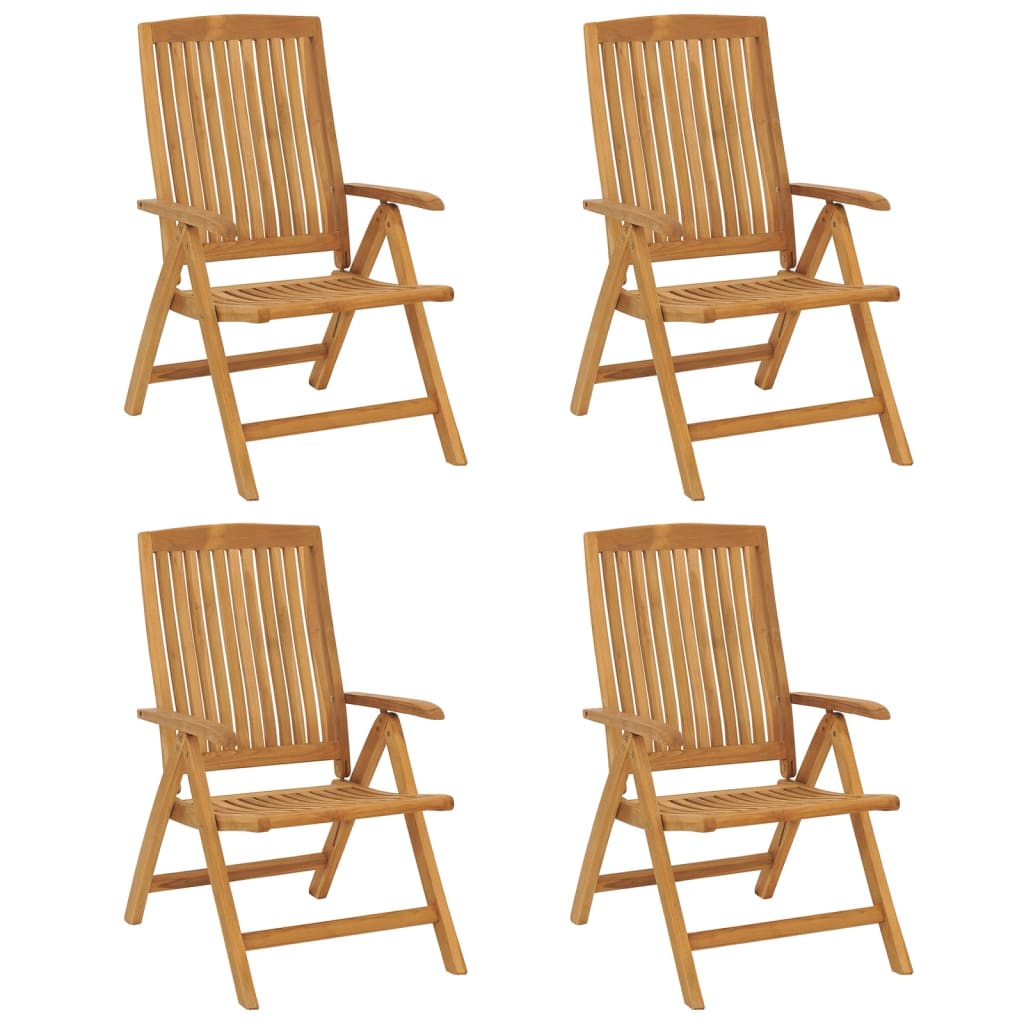 vidaXL Gartenstühle 4 Stk. Verstellbar Massivholz Teak