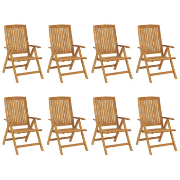 vidaXL Gartenstühle 8 Stk. Verstellbar Massivholz Teak