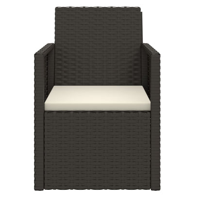 vidaXL Gartensessel mit Kissen Schwarz Poly Rattan