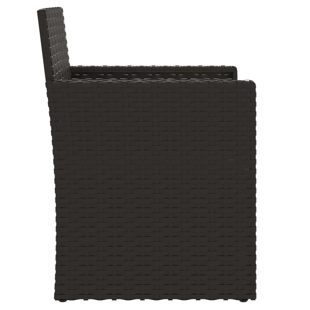 vidaXL Gartensessel mit Kissen Schwarz Poly Rattan