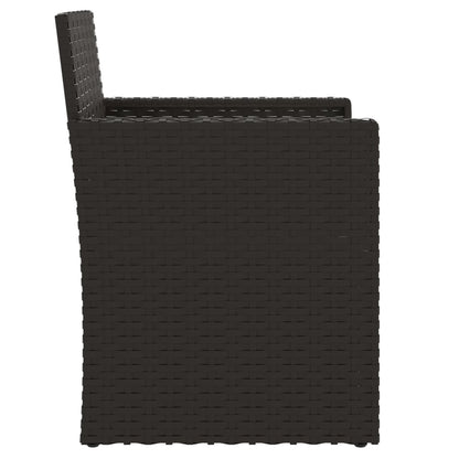 vidaXL Gartensessel mit Kissen Schwarz Poly Rattan