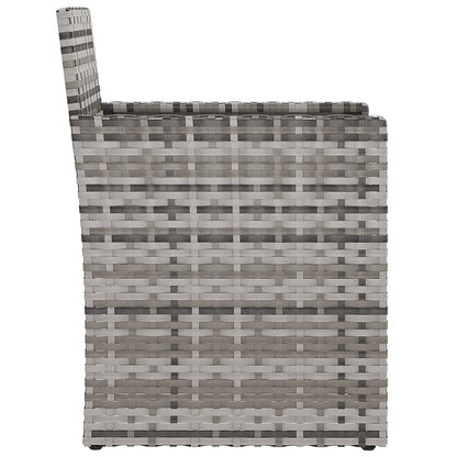 vidaXL Gartensessel mit Kissen Grau Poly Rattan