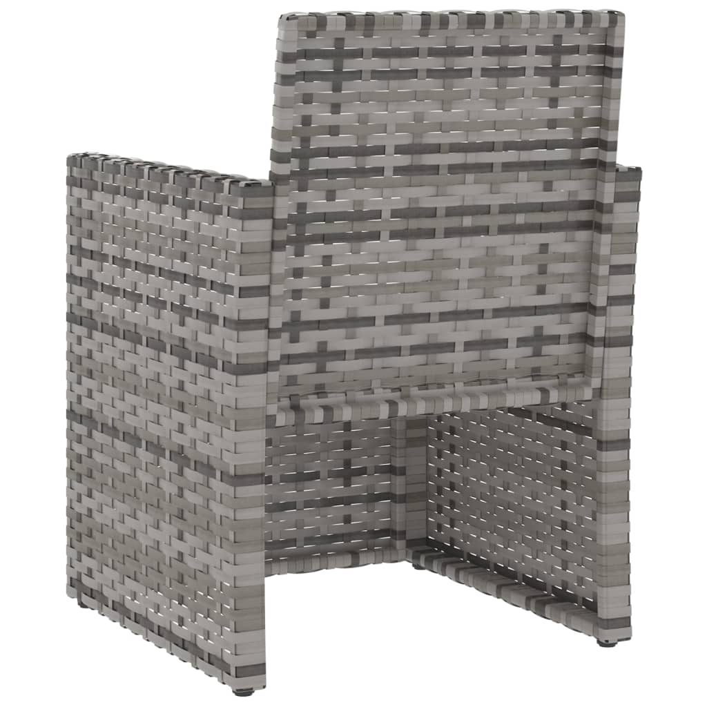 vidaXL Gartensessel mit Kissen Grau Poly Rattan