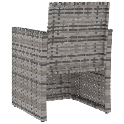 vidaXL Gartensessel mit Kissen Grau Poly Rattan