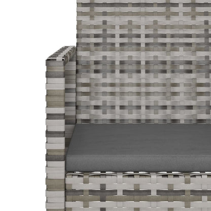 vidaXL Gartensessel mit Kissen Grau Poly Rattan