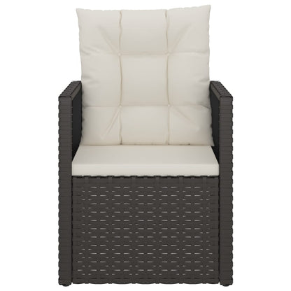 vidaXL Gartensessel mit Kissen Schwarz Poly Rattan