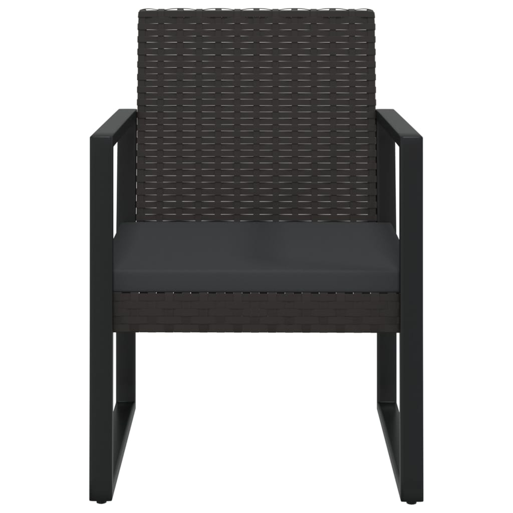 vidaXL Fauteuil de jardin avec coussins Noir Résine tressée