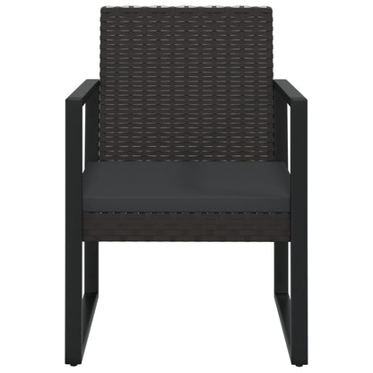 vidaXL Fauteuil de jardin avec coussins Noir Résine tressée