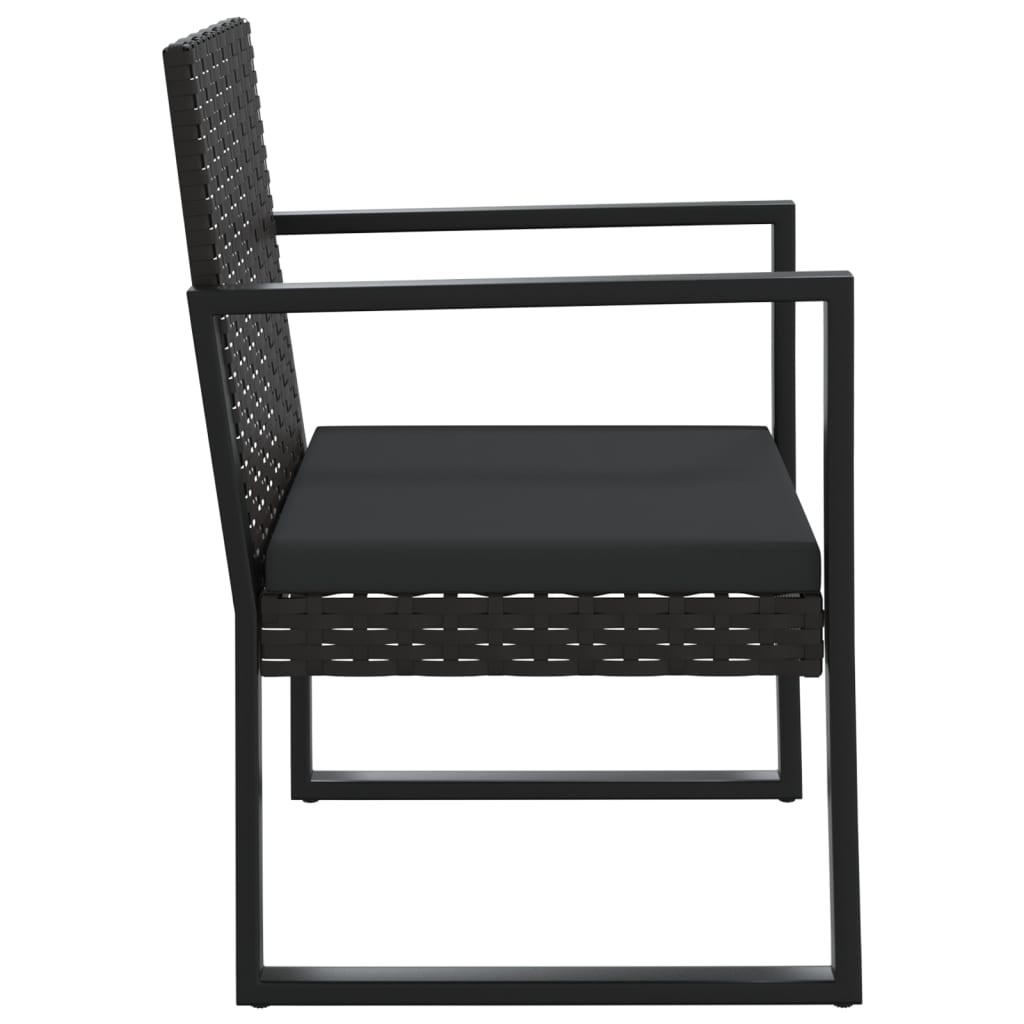 vidaXL Fauteuil de jardin avec coussins Noir Résine tressée