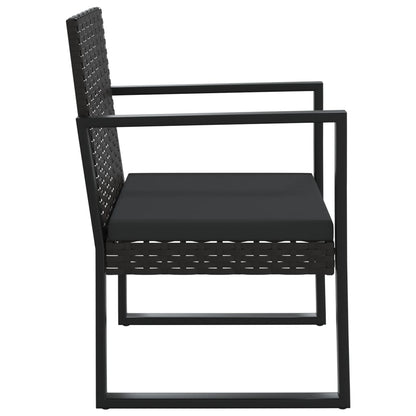 vidaXL Fauteuil de jardin avec coussins Noir Résine tressée