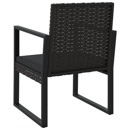 vidaXL Fauteuil de jardin avec coussins Noir Résine tressée