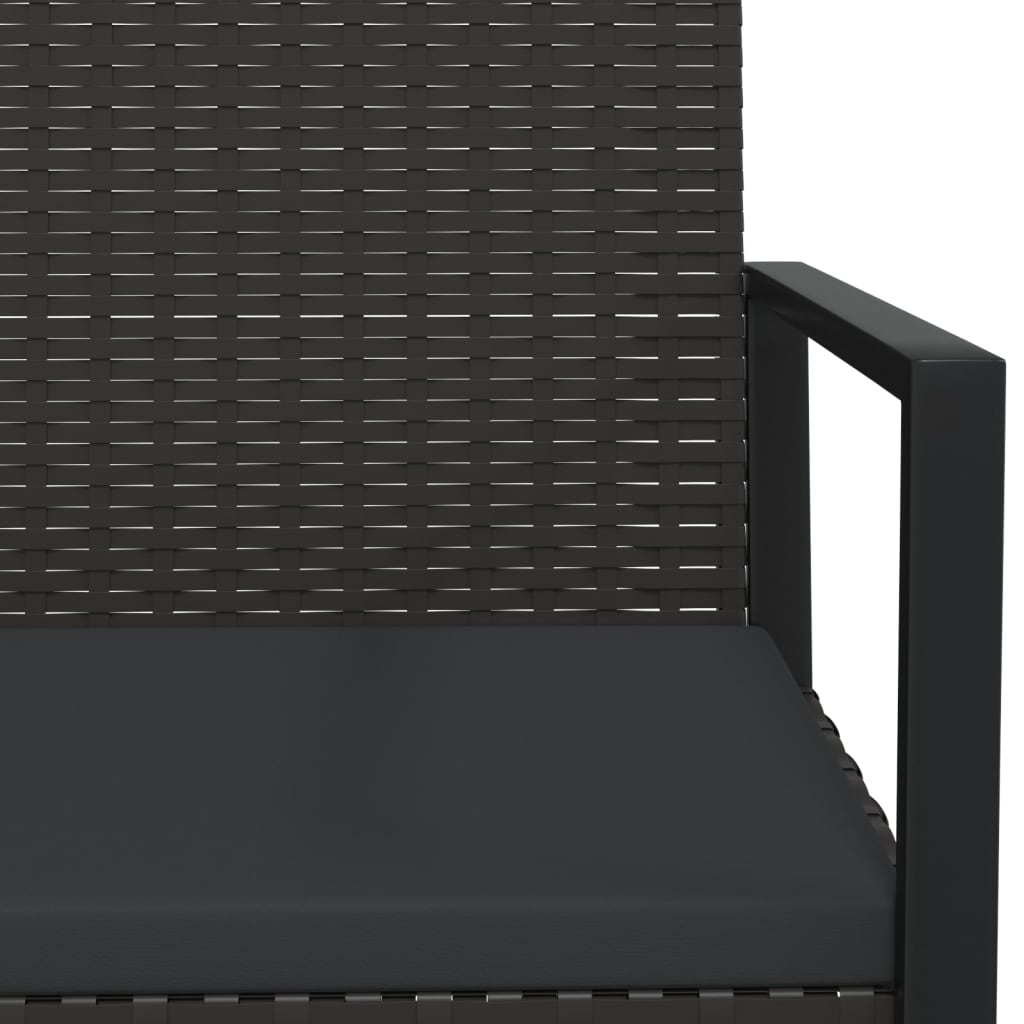 vidaXL Fauteuil de jardin avec coussins Noir Résine tressée