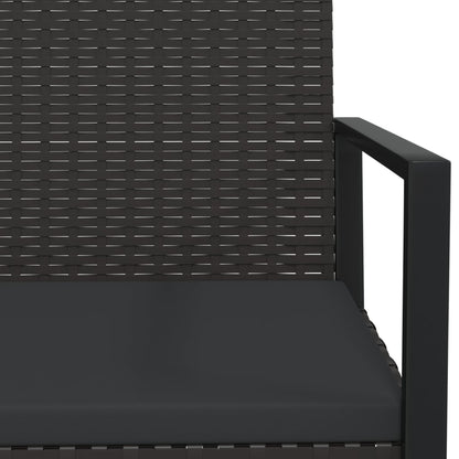 vidaXL Fauteuil de jardin avec coussins Noir Résine tressée