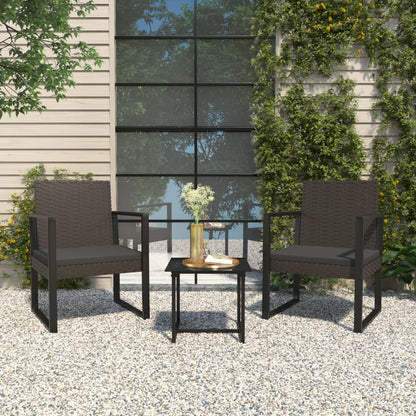 vidaXL Fauteuil de jardin avec coussins Noir Résine tressée