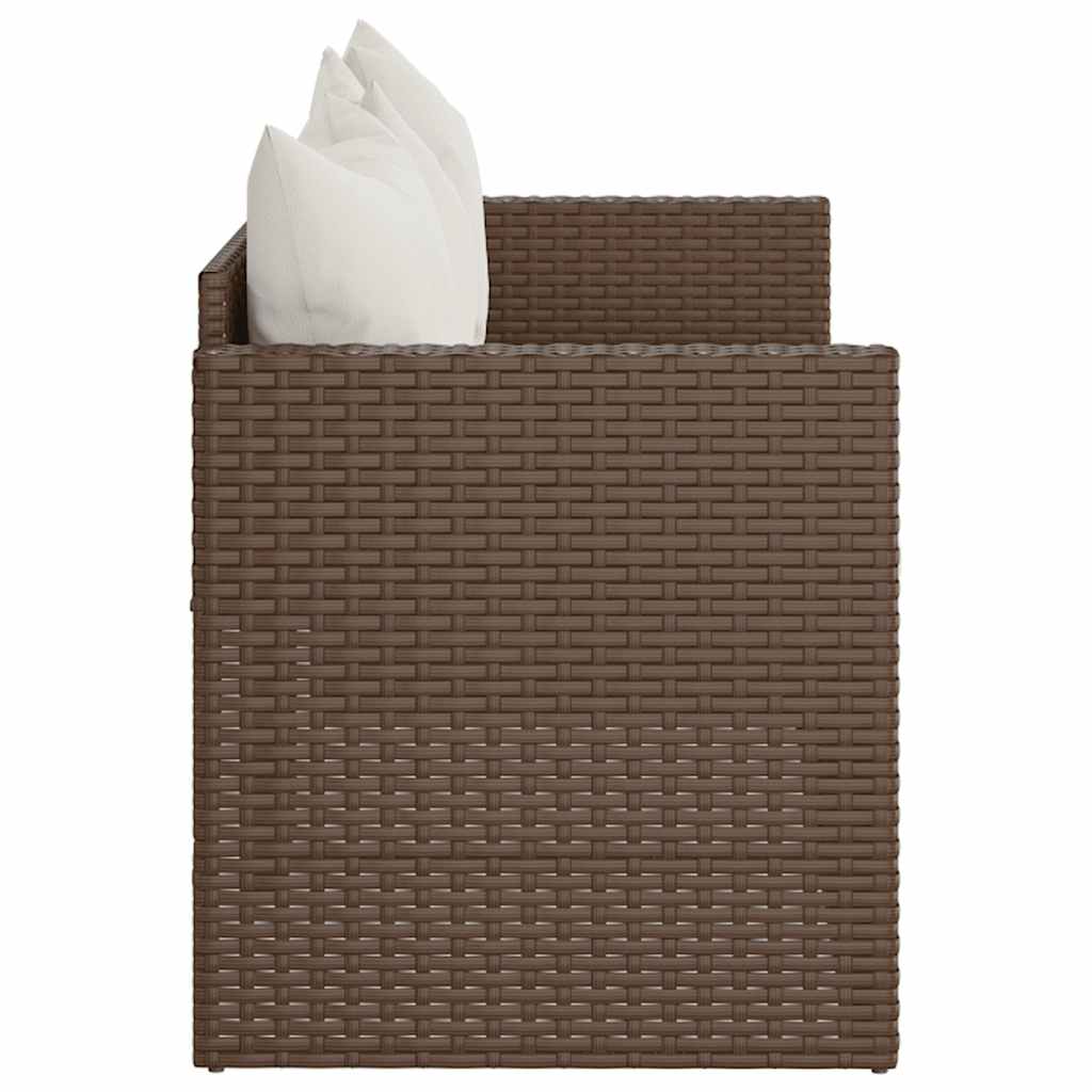 vidaXL Canapé de jardin 3 places avec coussins marron résine tressée