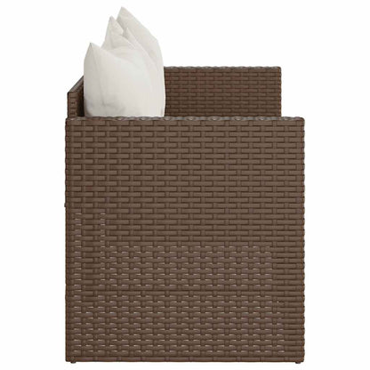 vidaXL Canapé de jardin 3 places avec coussins marron résine tressée