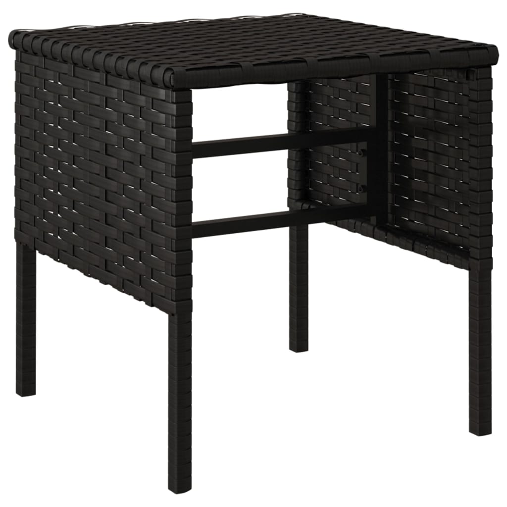 vidaXL Tabourets de jardin avec coussins 4 pcs Noir Résine tressée