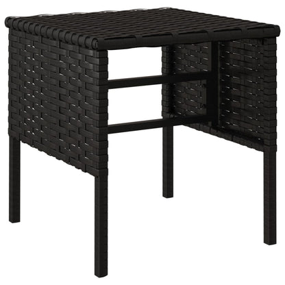 vidaXL Tabourets de jardin avec coussins 4 pcs Noir Résine tressée