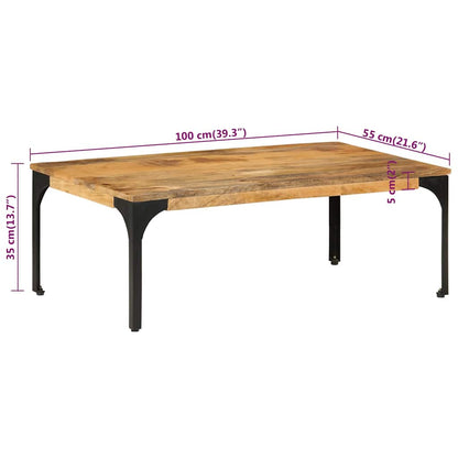 vidaXL Couchtisch 100x55x35 cm Massivholz Mango
