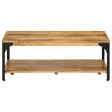 vidaXL Couchtisch mit Ablage 100x55x38 cm Massivholz Mango und Stahl