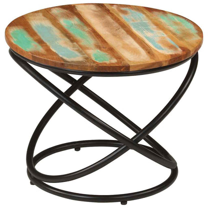 vidaXL Couchtisch Ø50x40 cm Altholz Massiv und Stahl