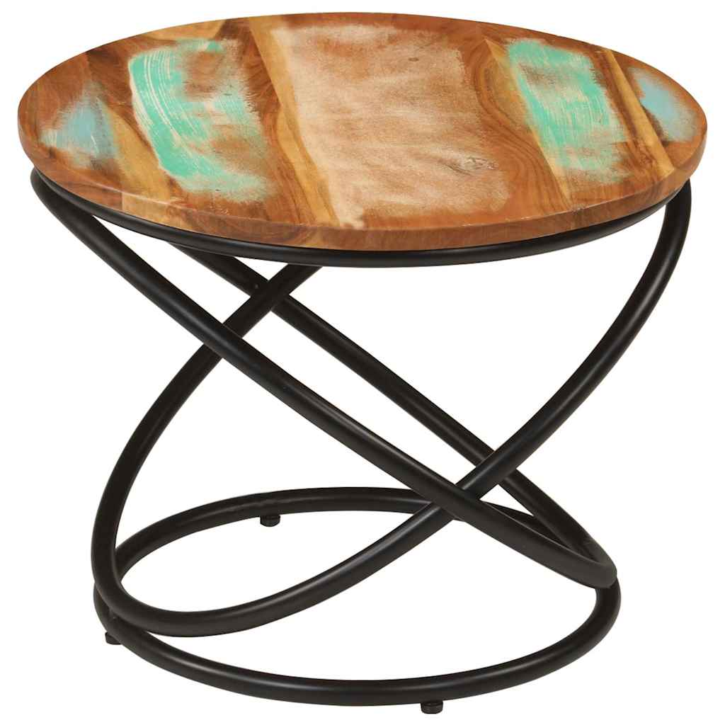 vidaXL Couchtisch Ø50x40 cm Altholz Massiv und Stahl