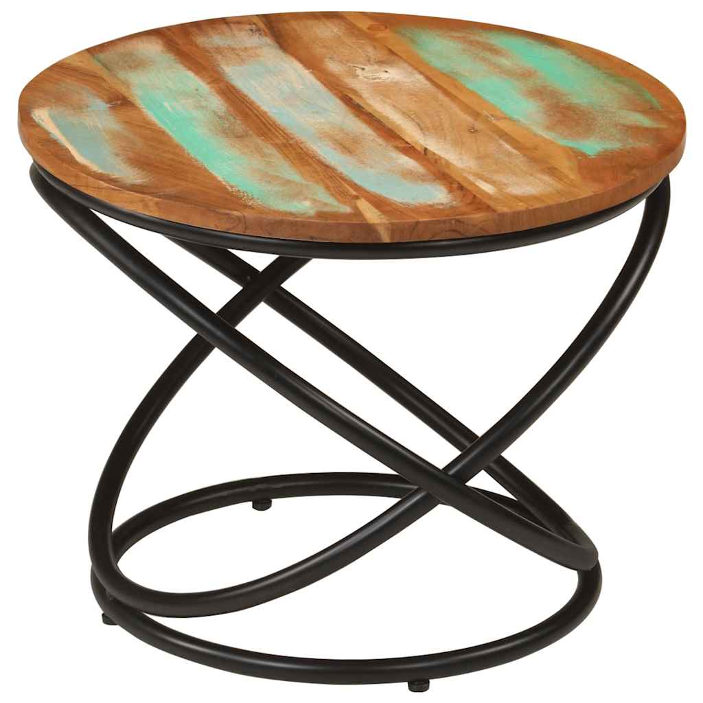 vidaXL Couchtisch Ø50x40 cm Altholz Massiv und Stahl