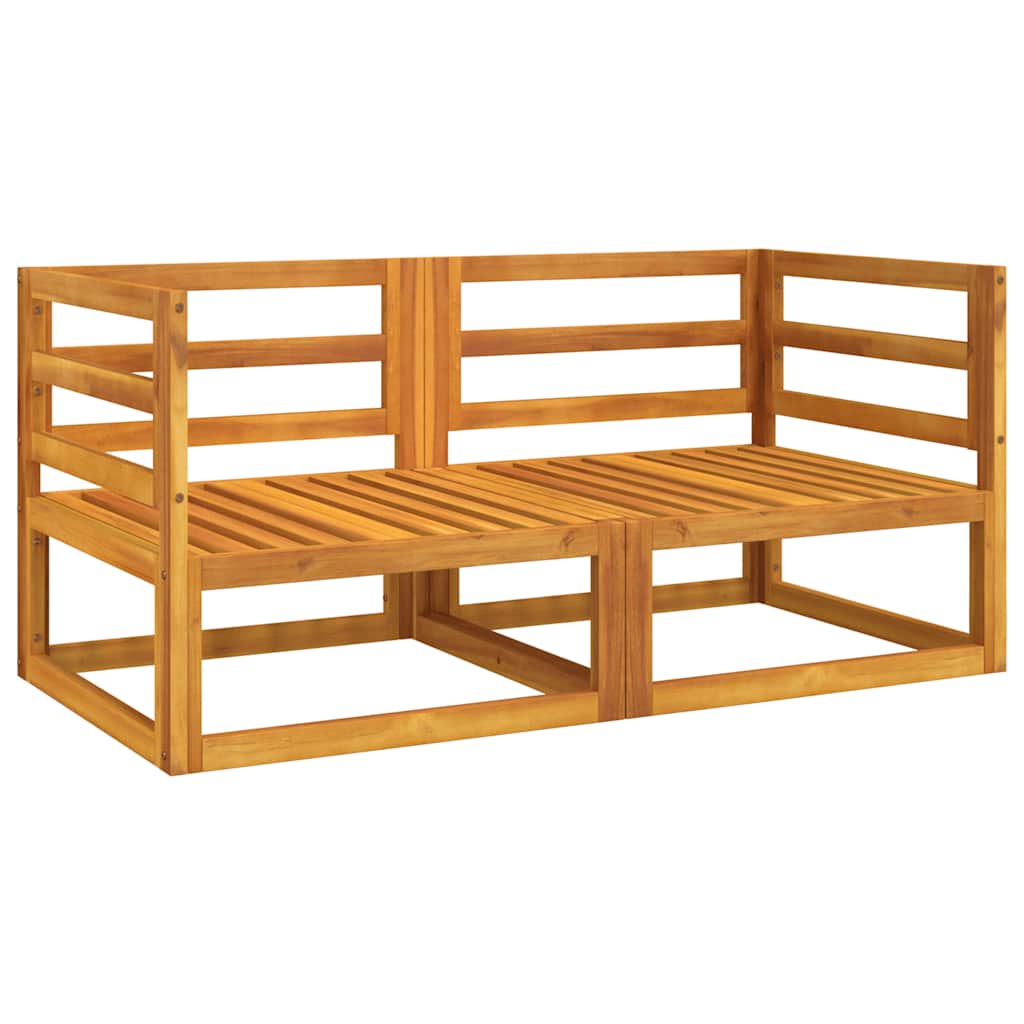 vidaXL Canapés d'angle modulaires 2 pcs avec coussins bois d'acacia massif taupe