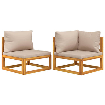 vidaXL Ensemble de canapés de jardin 2 pcs avec coussins Bois d'acacia massif