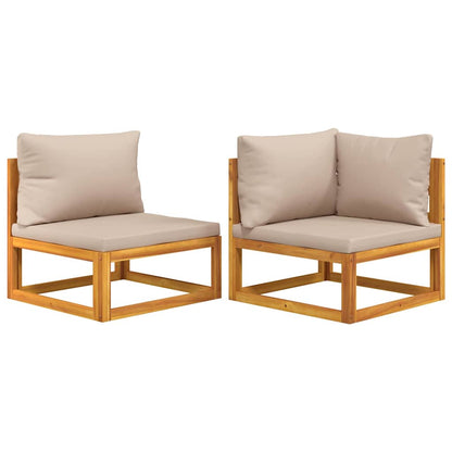 vidaXL Ensemble de canapés de jardin 2 pcs avec coussins Bois d'acacia massif