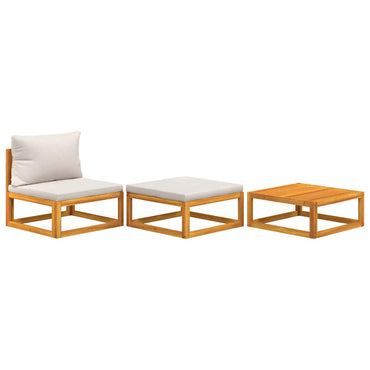 vidaXL Ensemble de salon de jardin 3 pcs avec coussins Bois d'acacia massif
