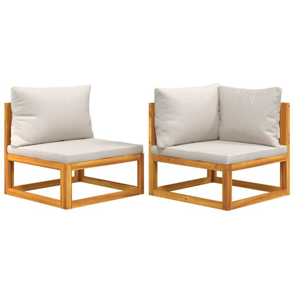 vidaXL Ensemble de canapés de jardin 2 pcs avec coussins Bois d'acacia massif