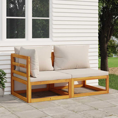 vidaXL Ensemble de canapés de jardin 2 pcs avec coussins Bois d'acacia massif