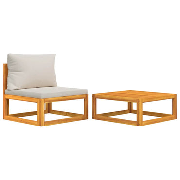 vidaXL Ensemble de canapés de jardin 2 pcs avec coussins Bois d'acacia massif